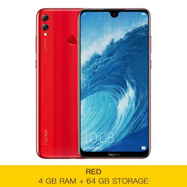 4GB 64GB Red Honor 8X MAX, Смартфон Snapdragon 636, Android 8,1, 4 Гб ОЗУ, 64 Гб ПЗУ, экран 7,12 дюйма, 4900 мА/ч, сканер отпечатков пальцев, Восьмиядерный - Цвет: 4GB 64GB Red