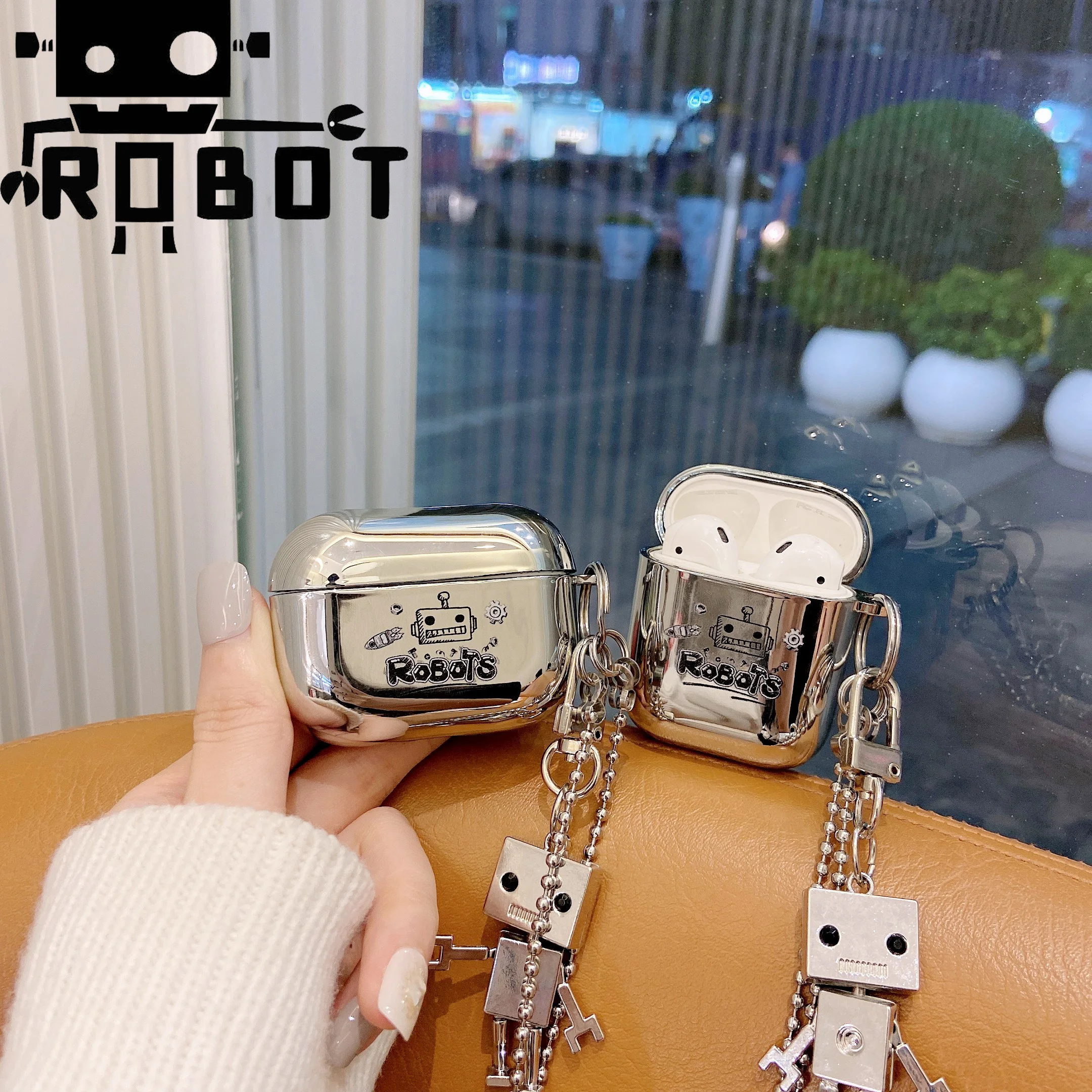 

3D Модный милый чехол в робот-стиле для Airpods 1 2 3 Pro беспроводной Bluetooth наушник креативный гальванический чехол с подвеской