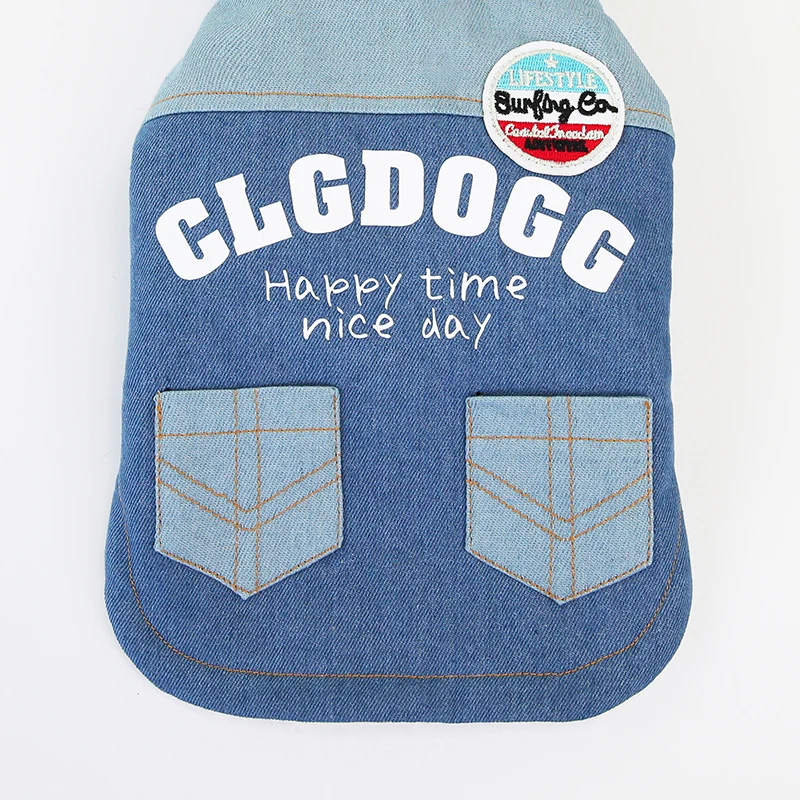 Зимнее пальто для собак теплая джинсовая куртка с флисовой подкладкой щенков