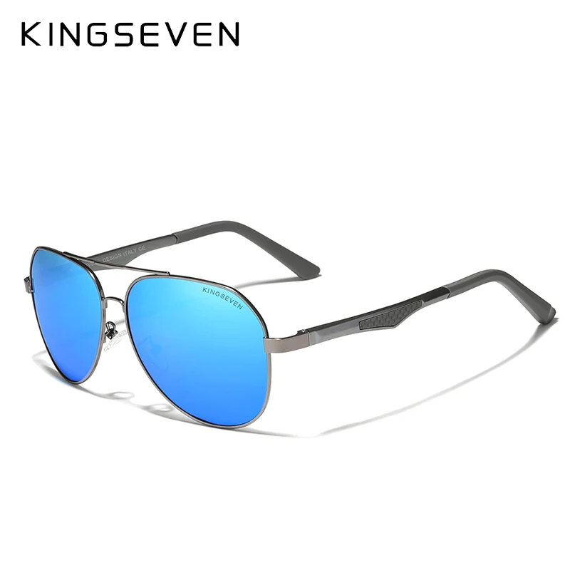 KINGSEVEN 2021 Driving Men's Polarized Sunglasses Aluminum Temples Pilot Sun Glasses For Men UV400 Anti-Glare Retro Eyewear