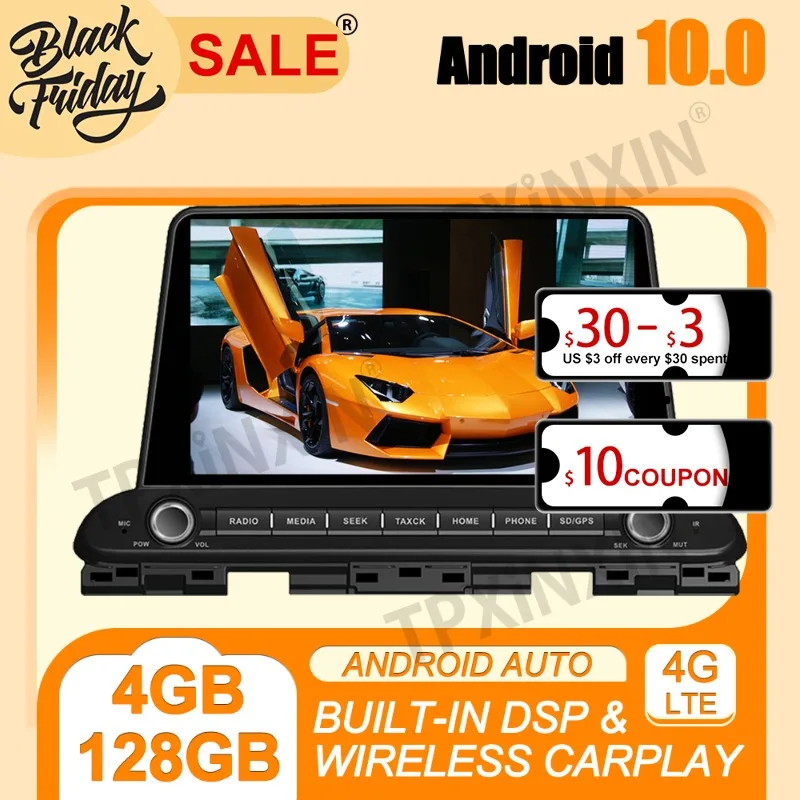 

DSP Android 10.0 PX6 IPS Carplay 4G+128G For KIA Cerato Forte 2019 Multimedia Player Auto Radio Tape Recorder GPS Navi Head Unit