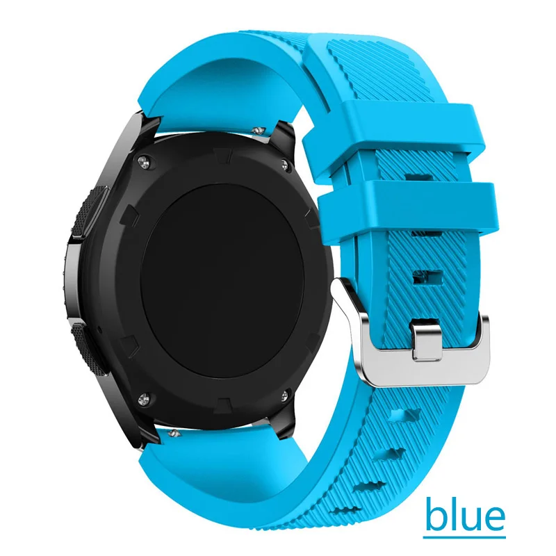 blue 22 мм ремешок для часов samsung Galaxy watch 46 мм 42 мм active 2 gear S3 Frontier ремешок huawei часы gt спортивный браслет 20 - Band Color: blue