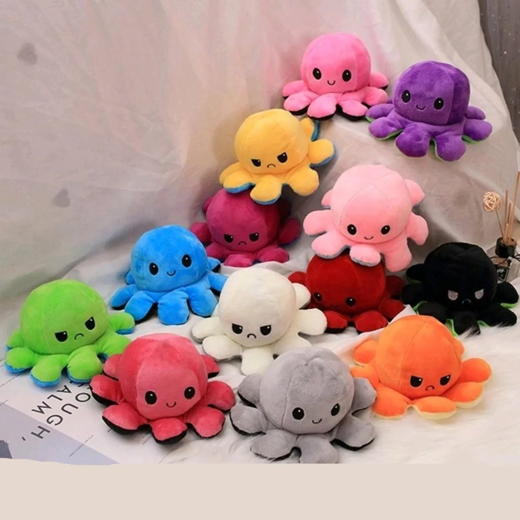 

Pleasure Cute Two-side Octopu Flip Brand Accessories Octopus Luminous Home Supply Mascot Octopus Squishy Decoration Pulpo Toys