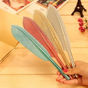 Пластиковые ручки с перьями, ручки с чернилами с искусственными перьями и чернилами 0,5 мм, черные чернила, гелевые ручки, креативные офисные и школьные принадлежности