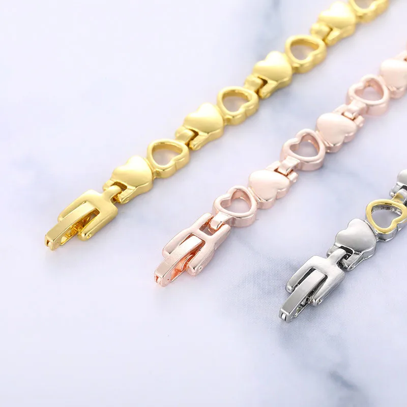 DoreenBeads Fashion Rainso Healthy Energy Bracelet Hearted design Health Care Magnetic Gold Hand Chain For Men | Украшения и