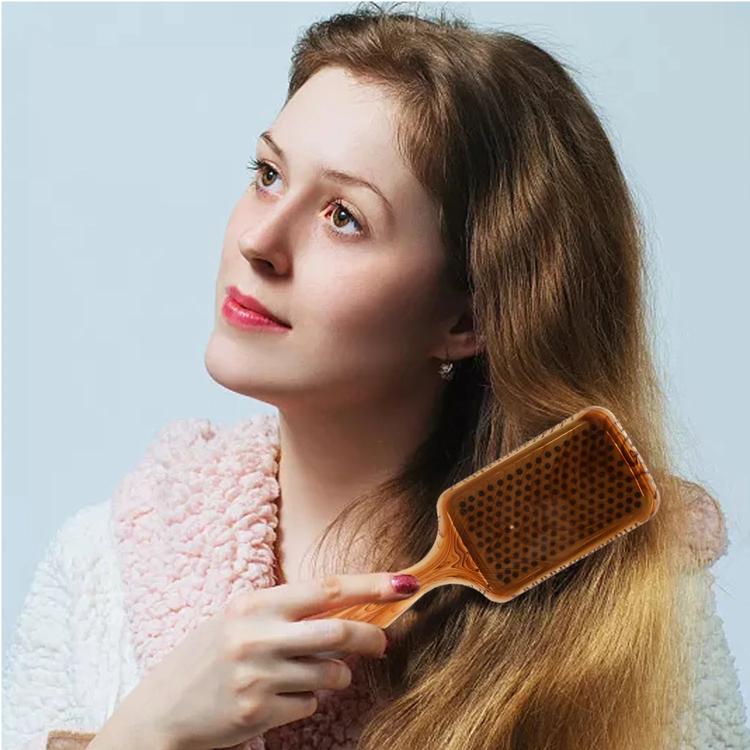 

Массажная Расческа с подушкой безопасности, прямая Антистатическая расческа для волос из АБС-пластика