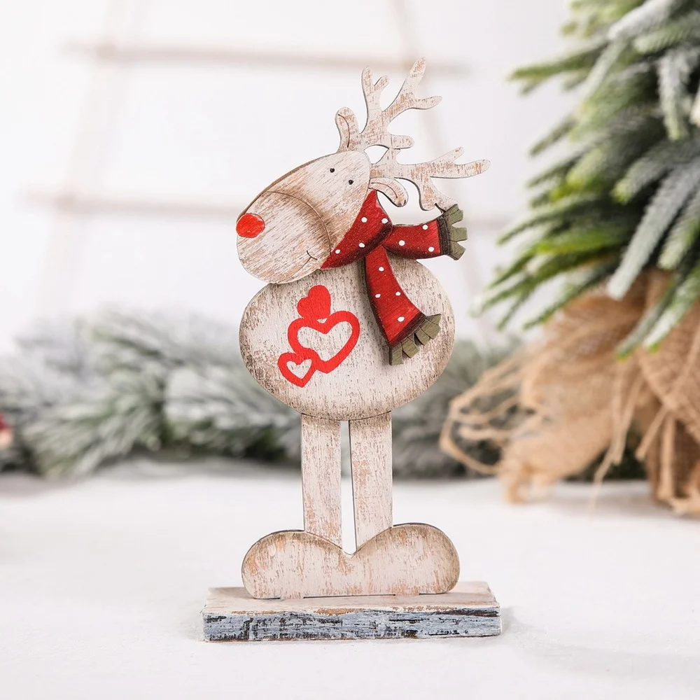 

Navidad New Year Wooden Assembled Christmas Elk Christmas Decoration for Home Xmas Decor Cristmas Ornament Xmas Gift for Kids