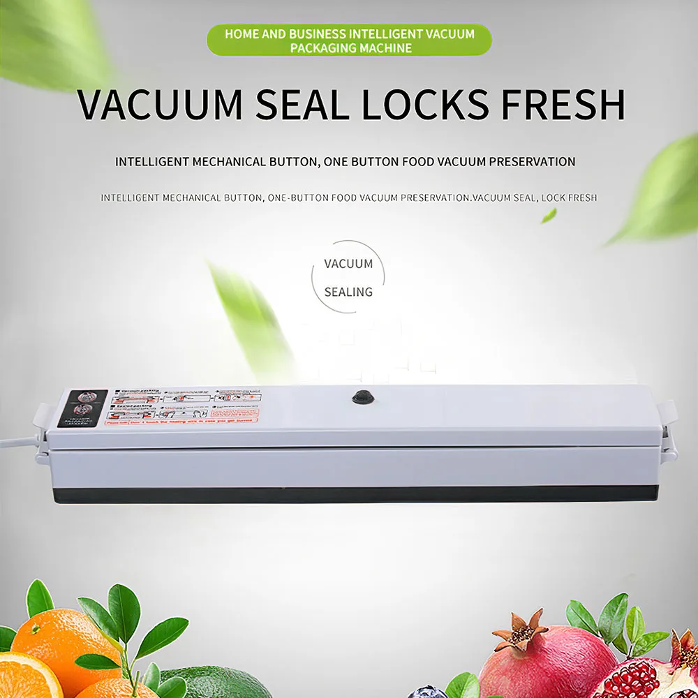 

Household Vacuum Sealer Packaging Machine 220V/50Hz Household Food Vacuum Sealer Film Sealer Vacuum Packer Including 15Pcs Bags