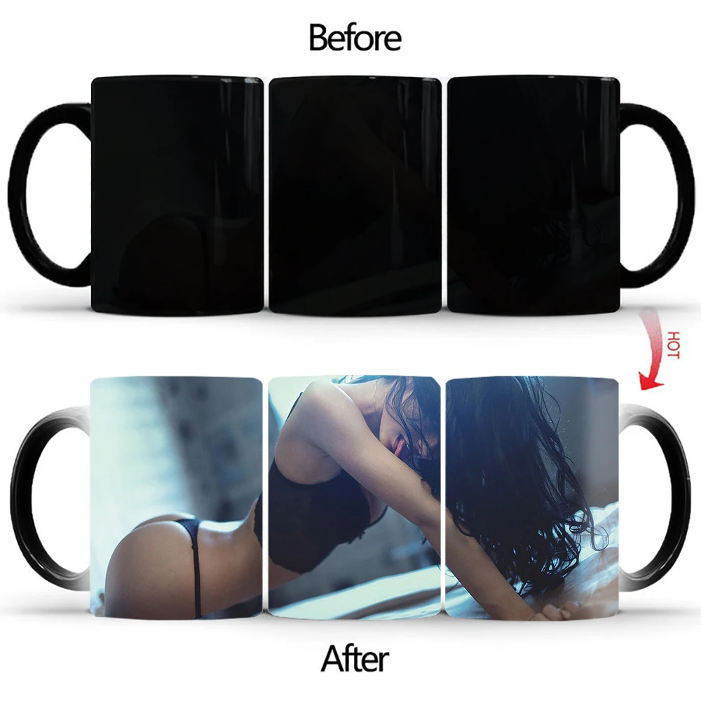 

Креативная меняющая цвет кружка, соблазнительная красота, искусственная керамическая Волшебная чашка для чая, молока, кофе, чашка для горяч...