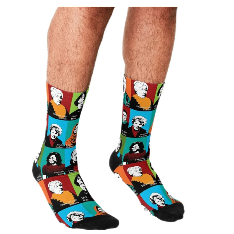 Модные мужские забавные носки Харадзюку феминистские счастливые хип-хоп унисекс