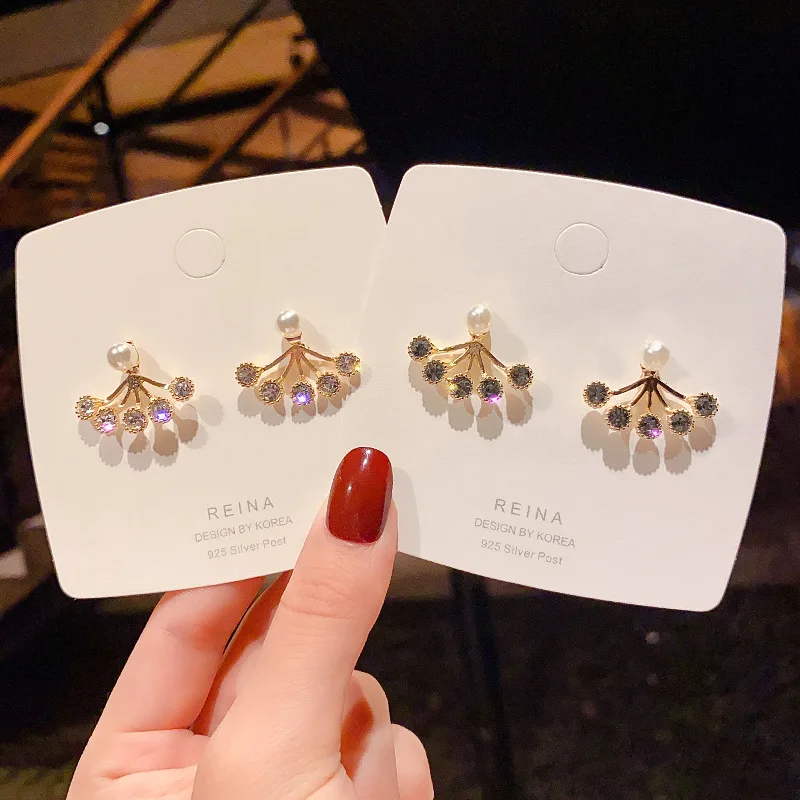 

Drop Shipping Silver Plated Pearl Factory Women Girl Lady Flower Stud Earrings Gift Jewelry