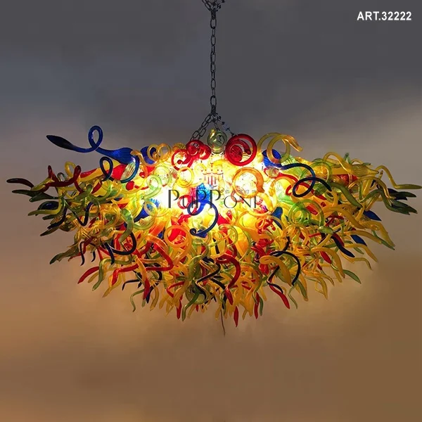 

GIRBAN Blown Glass Hanging Lamp Modern Chandelier Lighting Chihuly Style Hand Blown Living Room Decor Pendant Chandeliers