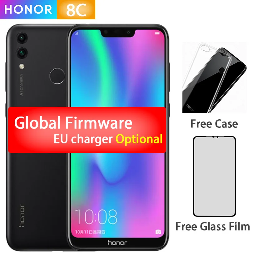 Honor 8C, 3 слота, Face ID, 6,26 дюймов, Восьмиядерный процессор Snapdragon 632, фронтальная, 4000 МП, двойная камера заднего вида, мАч