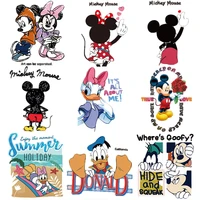 Mickey Mouse Patches for Clothing Minnie Heat Transfer Stickers for T-Shirt Iron on Patches for Clothes for Boys and Girls Kawii