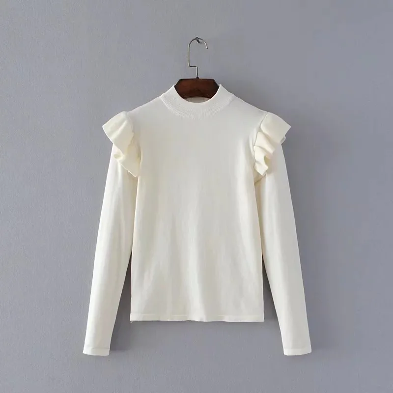 Элегантный вязаный свитер с открытыми плечами Женский Повседневный волнистым