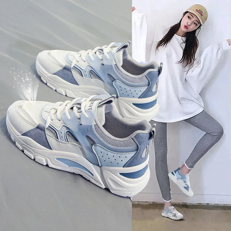

2021 Spring and Summer Fashion Flat Women's Shoes Hollow White Shoes Breathable Lightweight Running Shoes Casual Sports Shoes