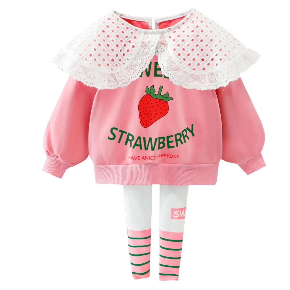 

Baby Girls Clothes Newborn Infant Cotton Sweatshirts Tops Pants Sets Fall Strawberrt Bunny Long Sleeve Sports Outwear Outfits