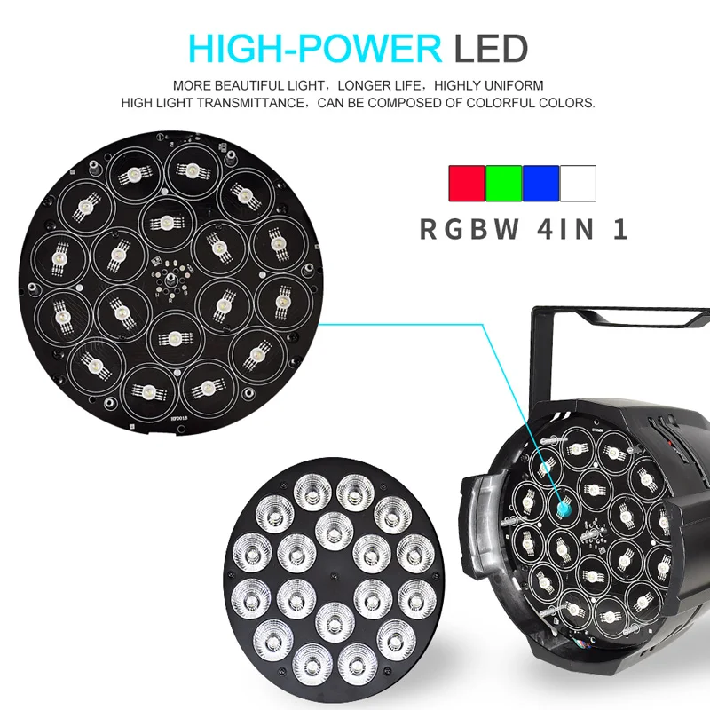 Алюминиевый просветильник ектор Par Can 64 DMX светодиодный прожектор 18x12 RGBW 4 в 1