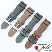 watch accessories pin buckle for panerai lightning natural rubber silicone mens and womens sports strap with pam351 111 26mm