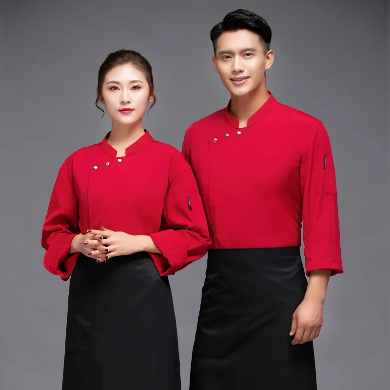 Шеф-повар униформа Для мужчин с длинным рукавом мальчка осенняя и зимняя/верхняя