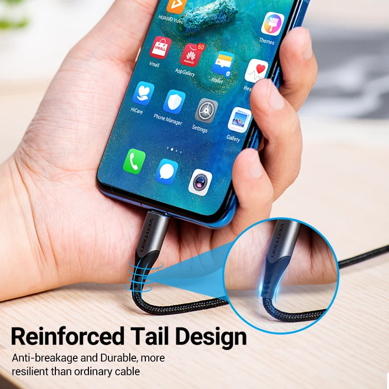 Vention USB Type C кабель для Huawei Mate 30 P40 Pro 2 в 1 Micro зарядки данных Samsung Xiaomi зарядный - купить
