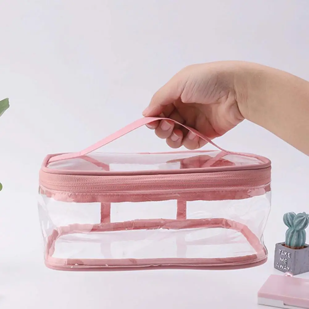 

Useful Daily Using Handle Design Cosmetics Pouch PVC Bags with Handle for Suitcase Toiletry Bag Toiletry Bag