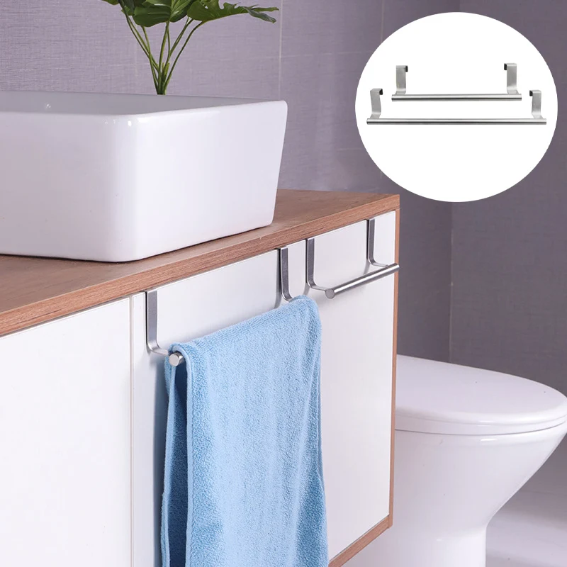 

Towel Racks Over Kitchen Cabinet Door Towel Rack Bar Hanging Holder Bathroom Shelf Rack Home Organizer Long Wall Hook