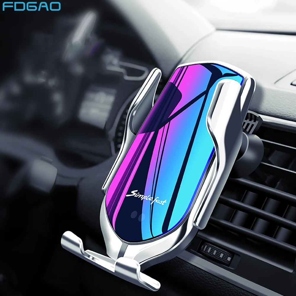 

Automatic Clamping 10W Car Wireless Charger For iPhone 12 11 XR X 8 Samsung S20 S10 Infrared Induction Qi Charging Phone Holder