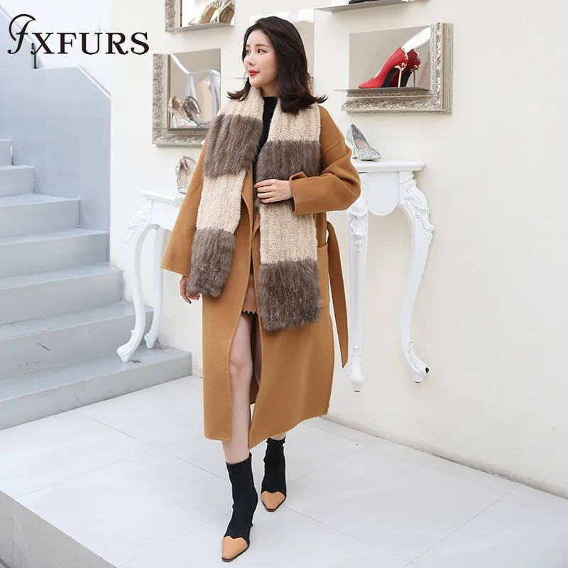 2020 высококачественный Женский вязаный шарф из натурального соболиного меха