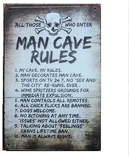 Металлическая жестяная вывеска человек пещера правила меню винтажная Бар Кафе
