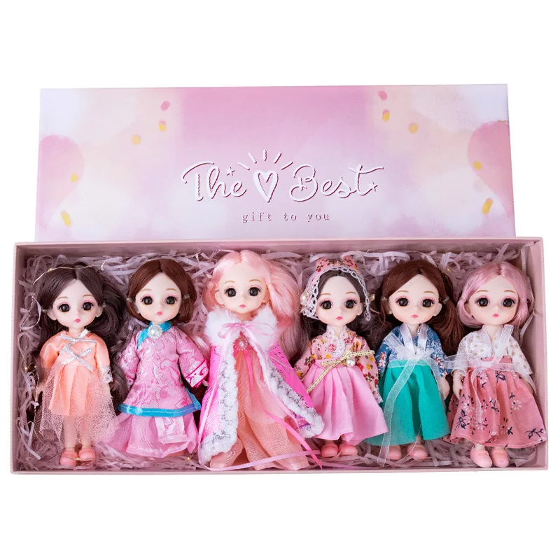 

Various styles of children's play toy set princess doll gift box children's Day gift girl glue 16cm toy doll