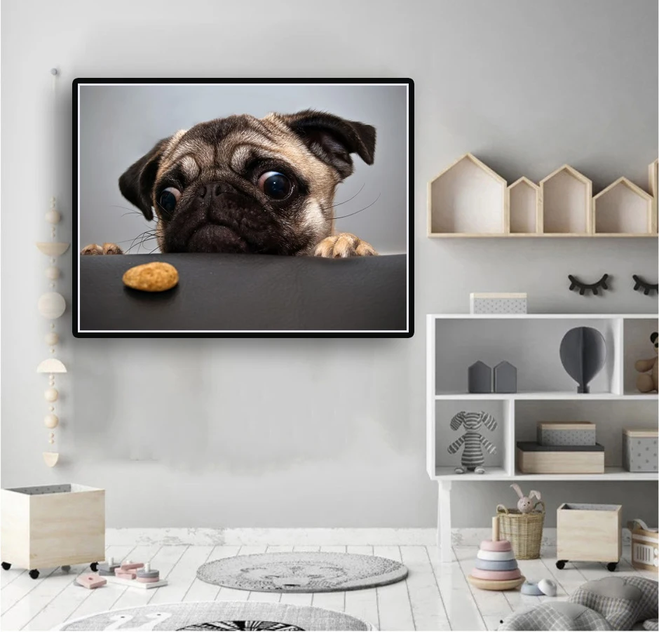 Домашний декор милая собака картина с животными diy маслом по номерам Набор холст