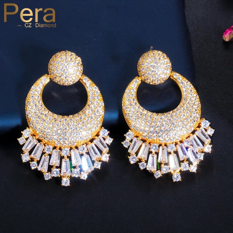 Серьги-подвески женские из желтого золота с инкрустацией E574 Геометрическая