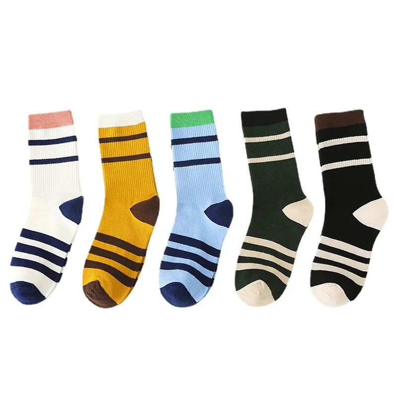 

Тонкие носки милая пара повседневная Harajuku хлопковые полосатые носки белый цвет желтый, синий; размеры 34–43 коричневый темно Цвет Универсаль...