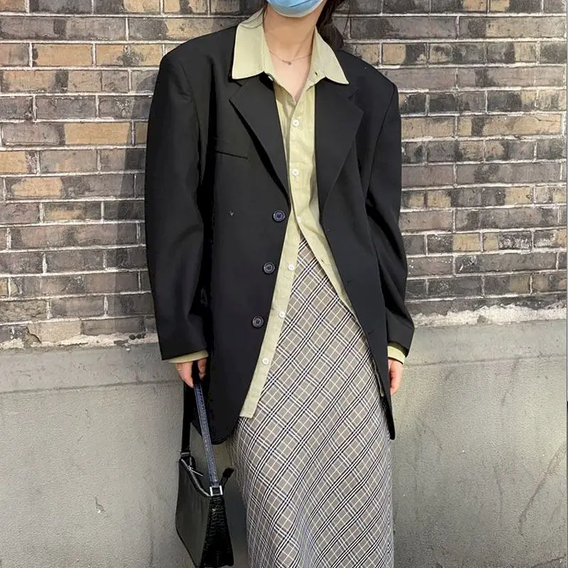 

Office Ladies Casual White Blazer Women Spring Black Oversized Blazer Jacket Female Elegant Business Short Grey Coat Suit Blazer
