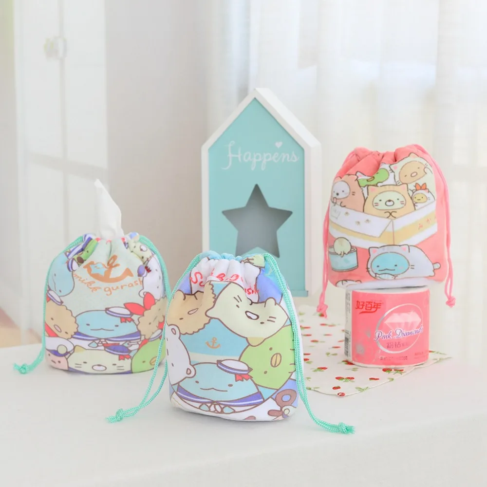 Kawaii, Япония, Сумико гураши, плюшевый карман, мягкая мультяшная Сумочка для салфеток, мягкая косметичка для хранения, игрушка, подарок на день рождения для маленьких девочек