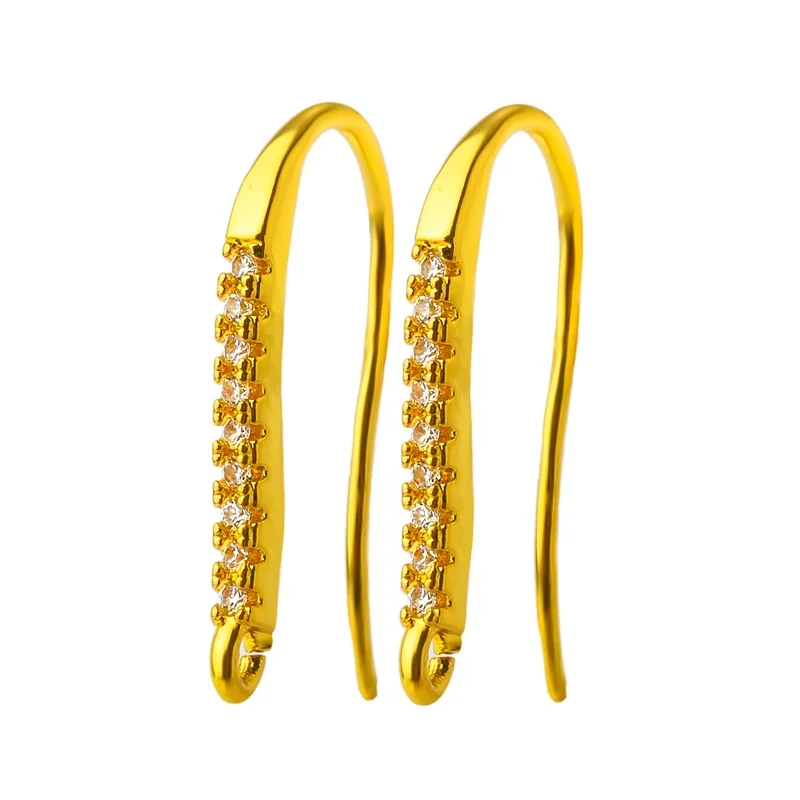 

Handmade Gold Silver Color Leverback Earwire Luxury Zircon Hoop Earring Hook Clasps DIY Jewelry Making Supplies Wholesale