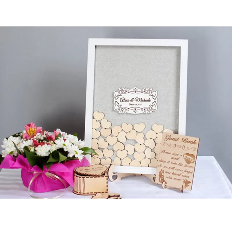 Индивидуальные имена дата-книга для гостей Альтернативная коробка сердец