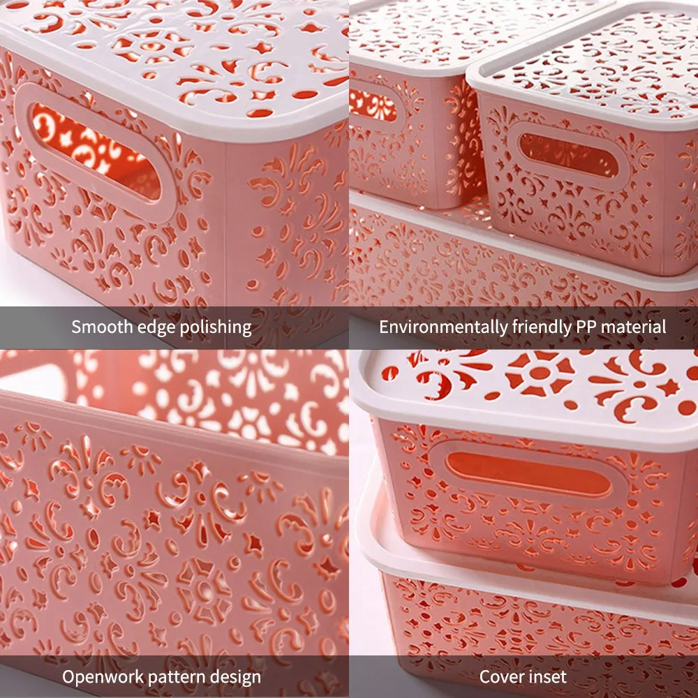 Пластиковый полый многослойный ящик для хранения с крышкой 2 размера одежды