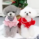 Зимнее теплое платье для собак и кошек, платье с оборками для щенков и принцесс, милое платье в стиле принцессы с бантом, удобные товары для домашних животных
