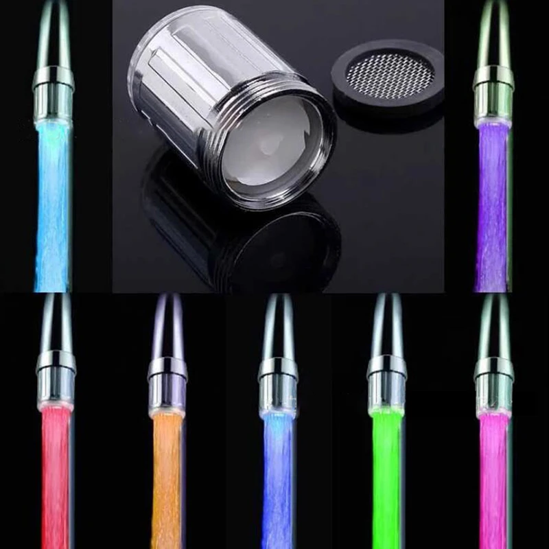 

LED Water Faucet Stream Light Kitchen Bathroom Shower Tap Faucet Nozzle Head 7 Color Change Light Faucet Led Random Color