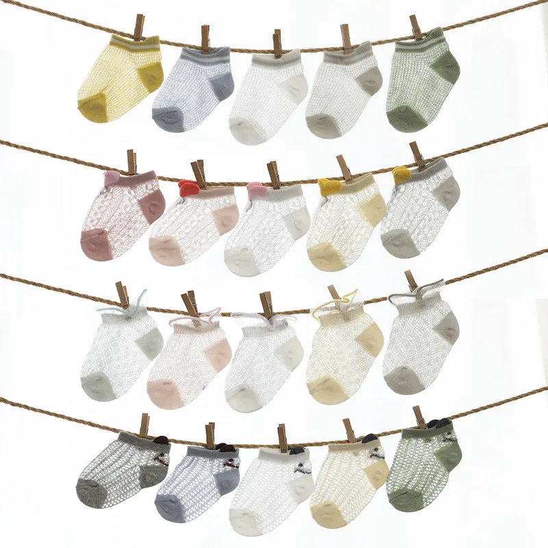 5 пар/лот летние дышащие сетчатые носки для малышей хлопковые девочек