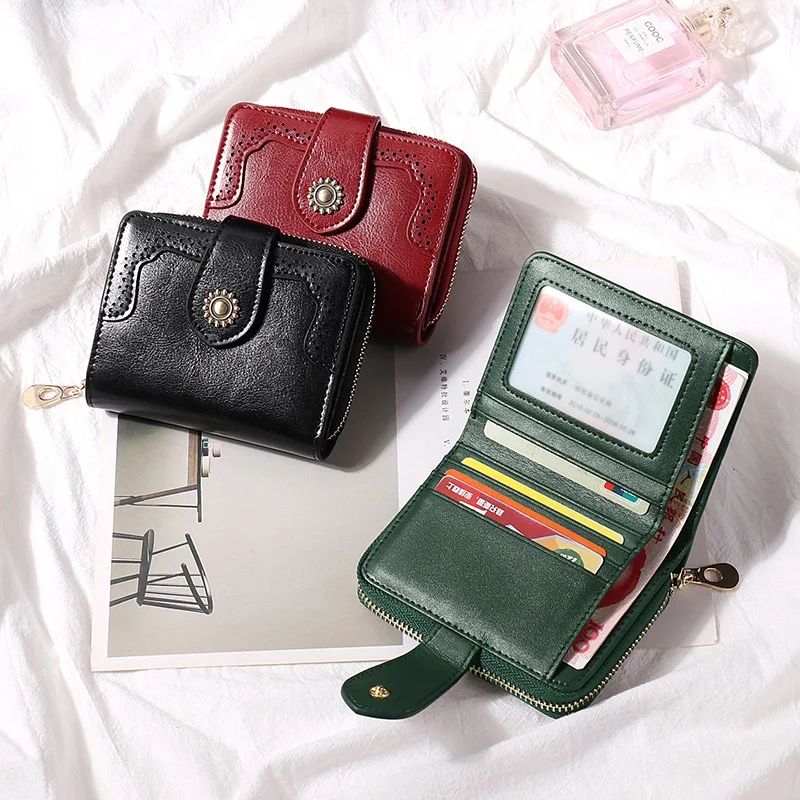 2020 New Lady 100% Guaratee Cowhide Leather Short Style Wallet Vintage Design Genuine Cow Money Bag | Багаж и сумки