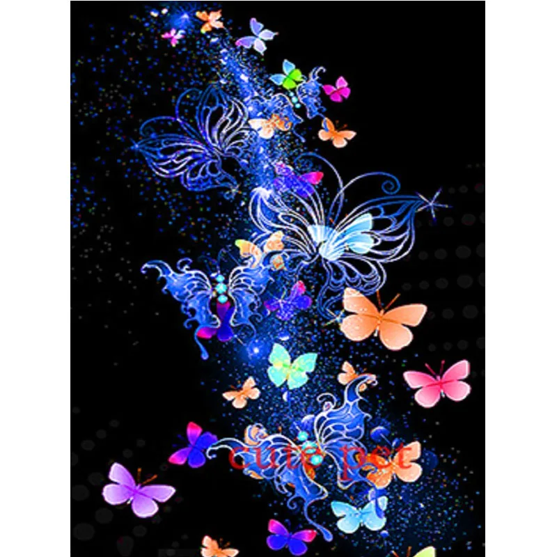 

LUOVIZEM DIY Diamond Painting Color Butterfly Scenery Full Square/Round Drill Mosaic Embroidery Cross Stitch Home Decor Picture