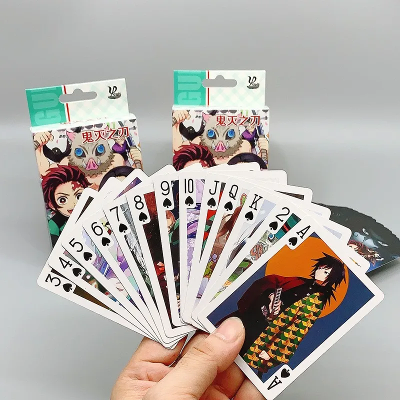 

Anime Figure Demon Slayer Kimetsu No Yaiba Accessory Pokercards Kamado Tanjirou Nezuko Zenitsu Hashibira Playing Poker Cards Toy