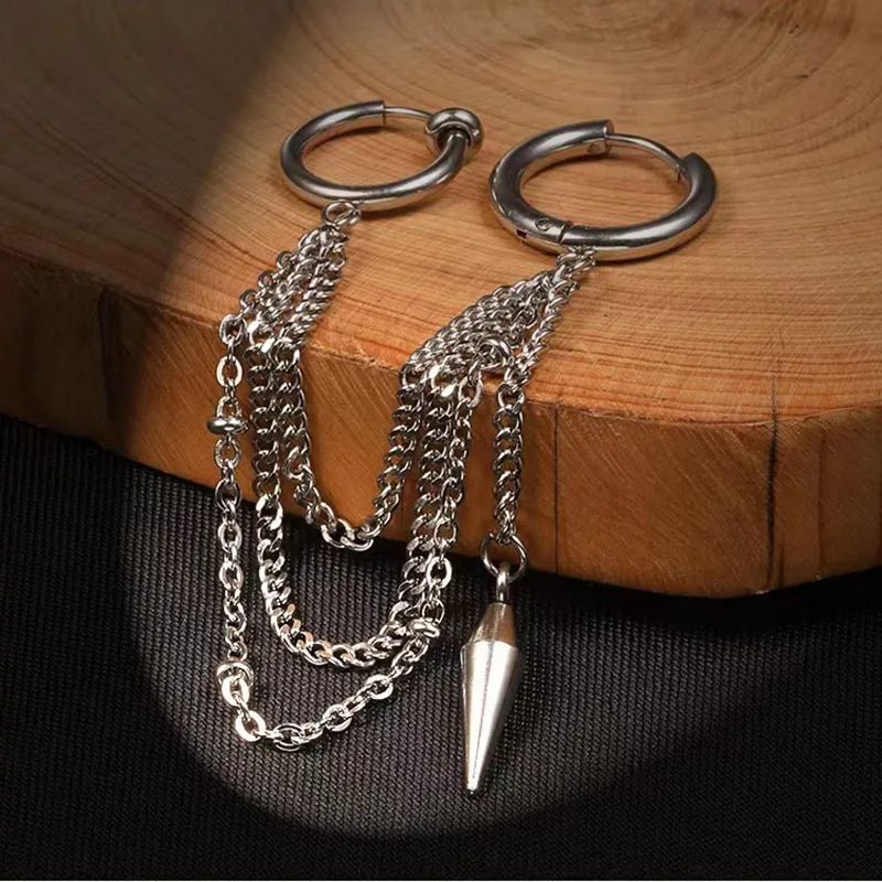 

HMES 1Pcs Fashion Minimalist Eardrop Earrings Chain Rice Earrings Party Hip Hop