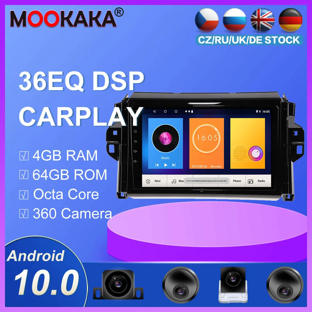 Радио плеер с GPS навигацией для Toyota Hilux Android радио 2015 2018 мультимедийный