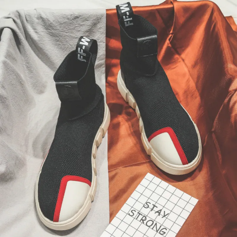 Мужские носки для бега 2019 весна вязаные летающие ткацкие дышащая мужская обувь