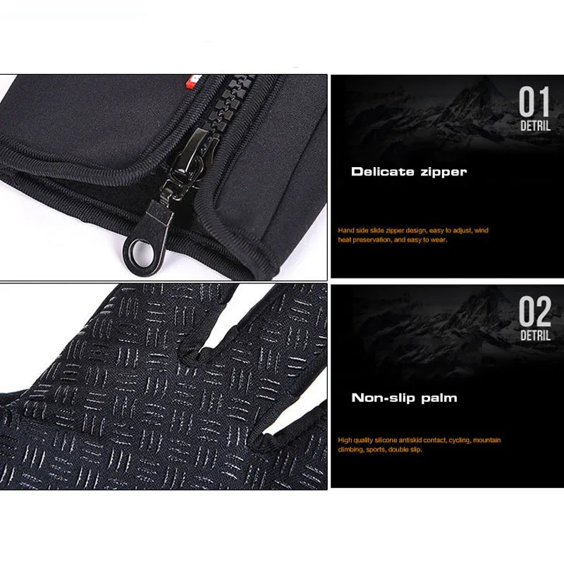 Водонепроницаемые зимние теплые перчатки для мужчин и женщин лыжные