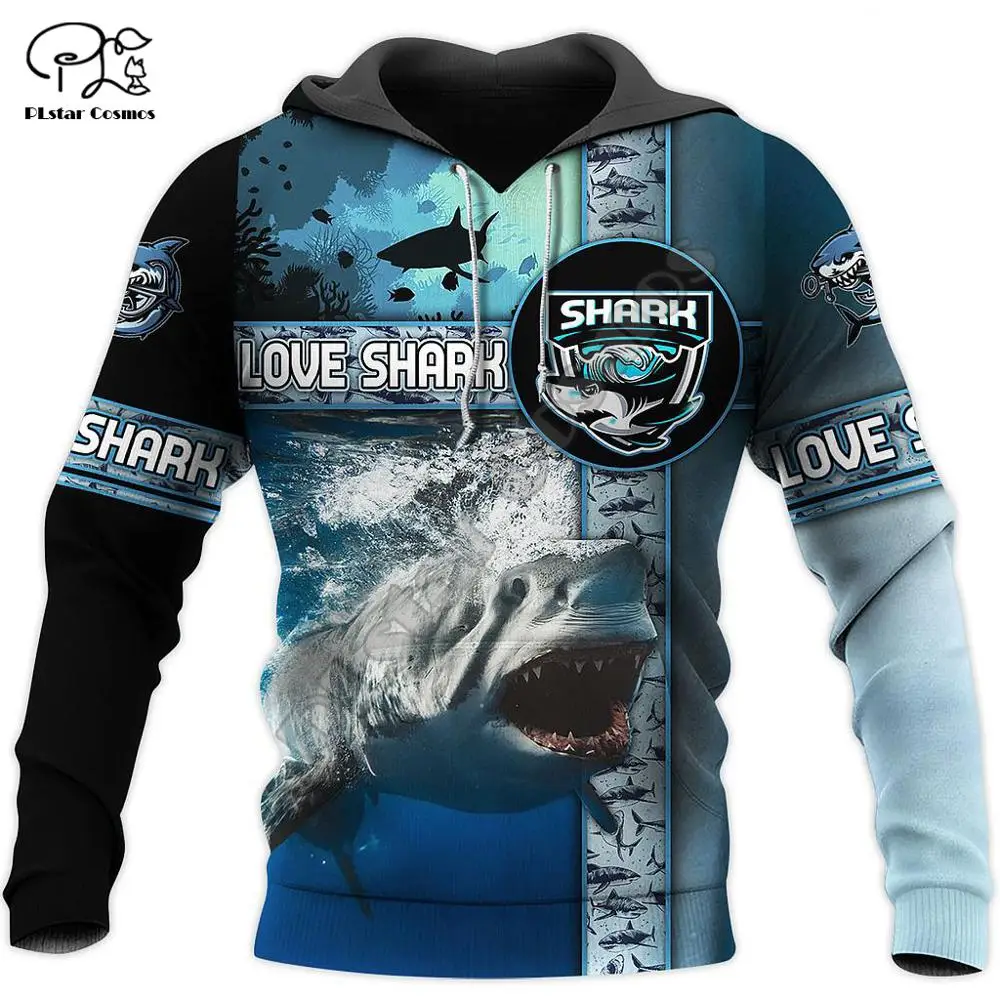 PLstar Cosmos 3DPrint Love Shark Animal Ocean Harajuku уличная одежда унисекс смешные толстовки на